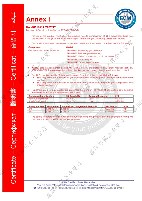 西安贏潤環(huán)?？萍技瘓F(tuán)有限公司獲得“SIL證書認(rèn)證”SIL證書認(rèn)證